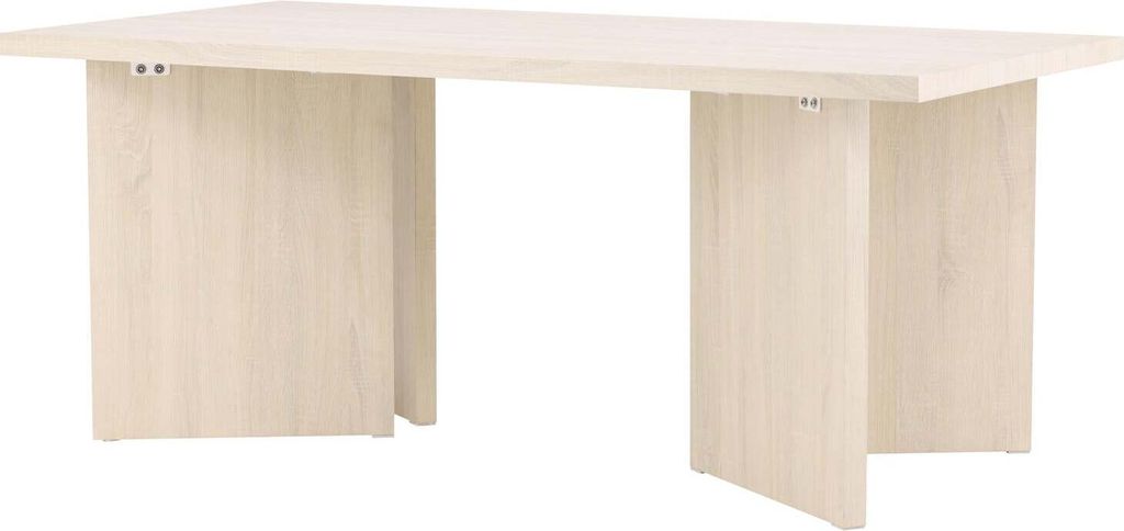FURNLUX Esstisch Bassholmen Beige 90cm / Hauptfarbe: Beige / Abmessungen: 90 x 180 x 75 cm