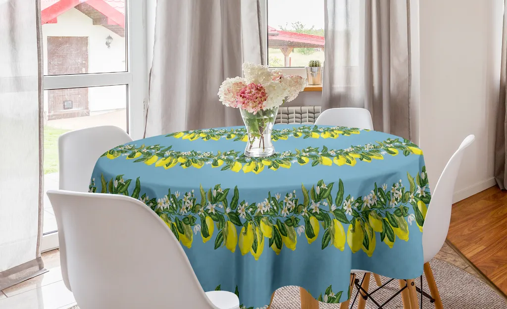 Tovaglia Rotonda 150 cm Limoni ABAKUHAUS - Ideale B&B e Casa