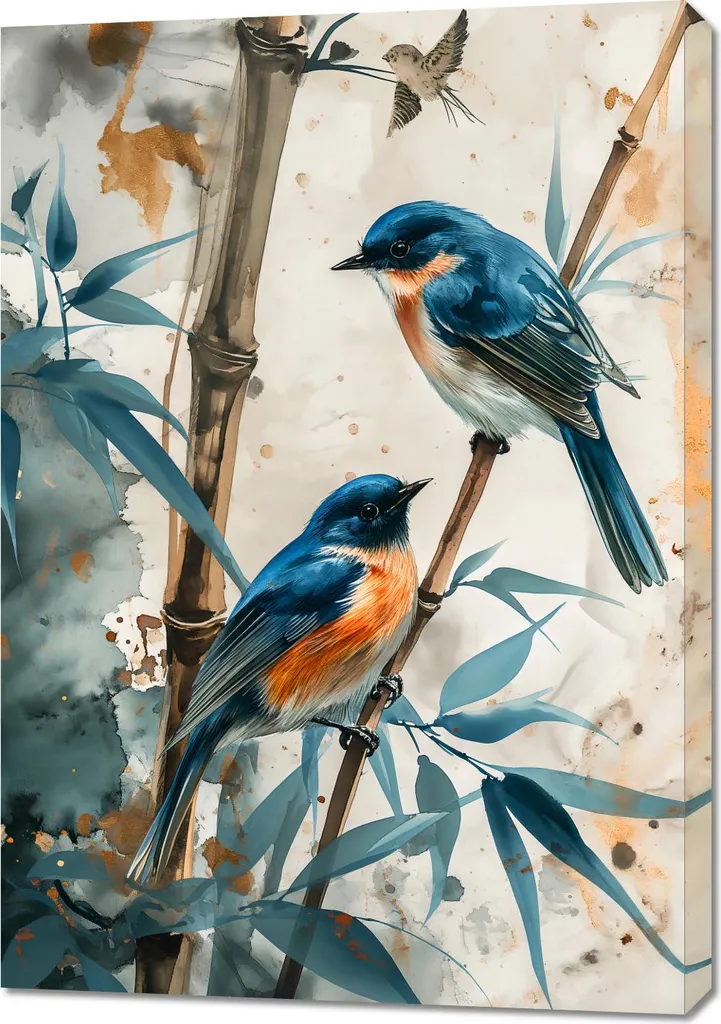 Affiche Grand Format 70x100 Trois oiseaux - Poster Déco Vertical