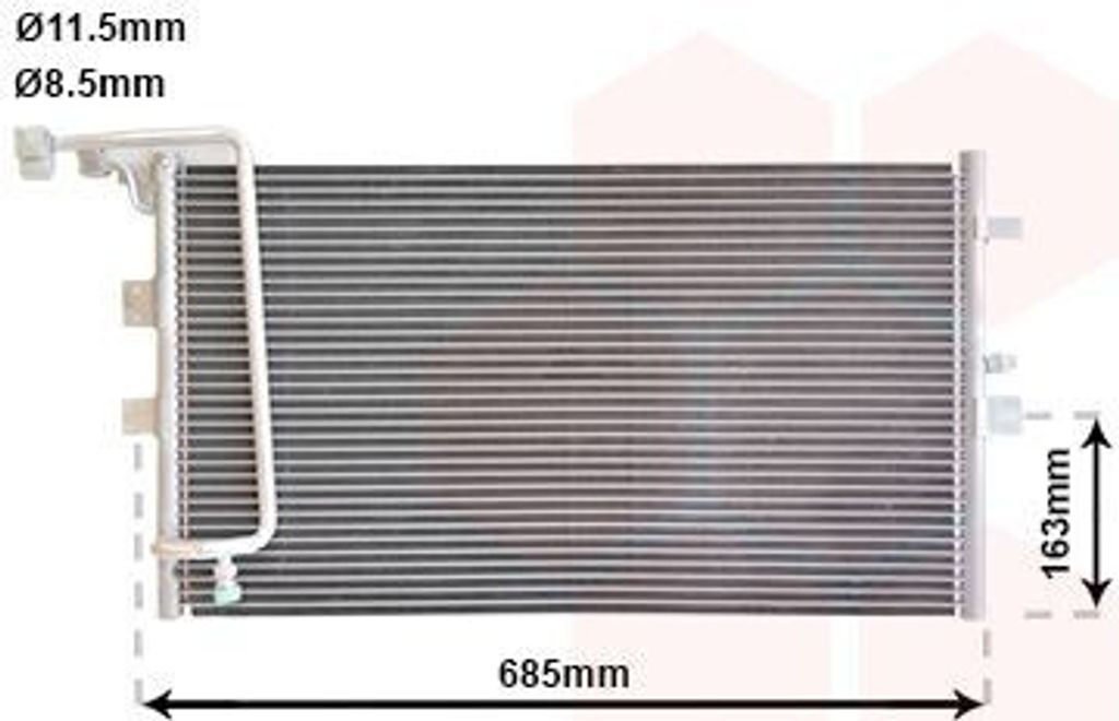 VAN WEZEL 47005039 Kondensator Klimaanlage Klimakondensator für SAAB 9-5 Kombi (YS3E)