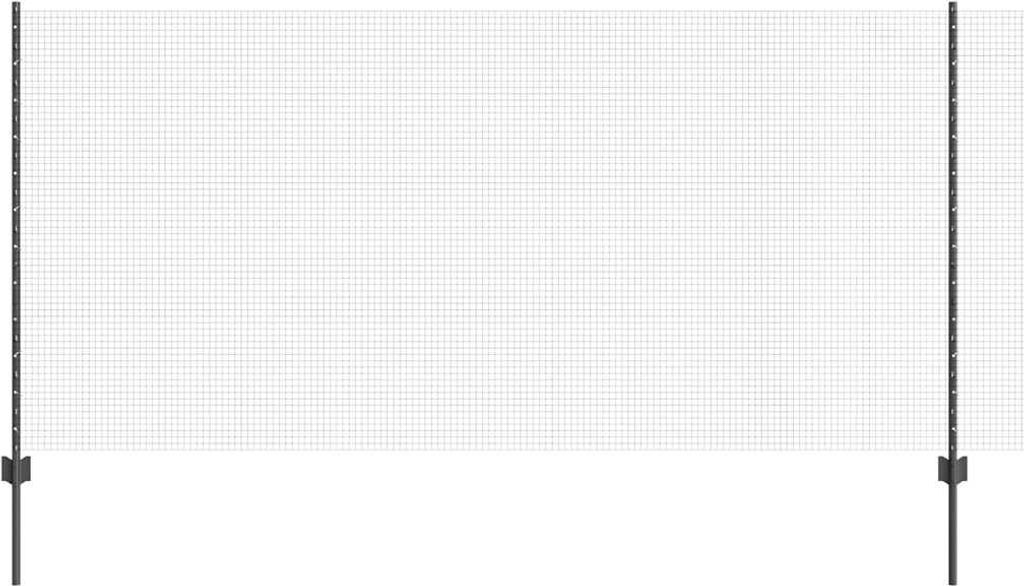 Möbel Zaun mit Pfosten Grau 1,2 x 25 m Stahl und PVC - Metallzäune CLORIS1631509