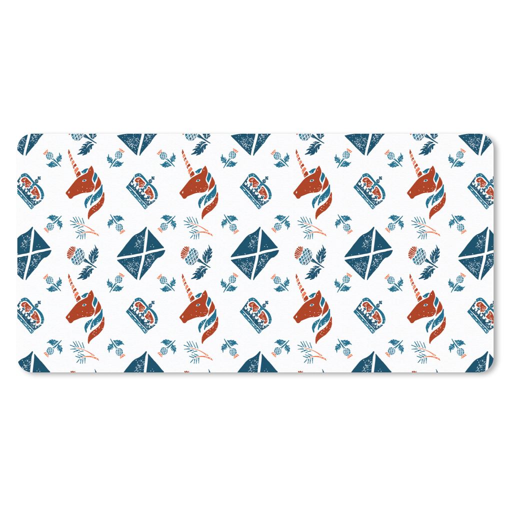 MuchoWow Mauspad Mousepad Schottland - Muster - Einhorn 60x30 cm - Mousepads - Maus Mat - Pad - Mausunterlage - Nachhaltig