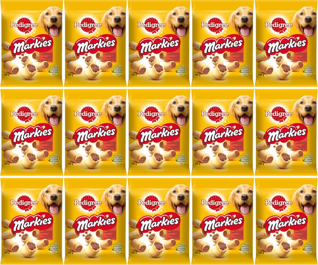 Pedigree Markies - knusprige Kekse für ausgewachsene Hunde aller Rassen 15 x 150g
