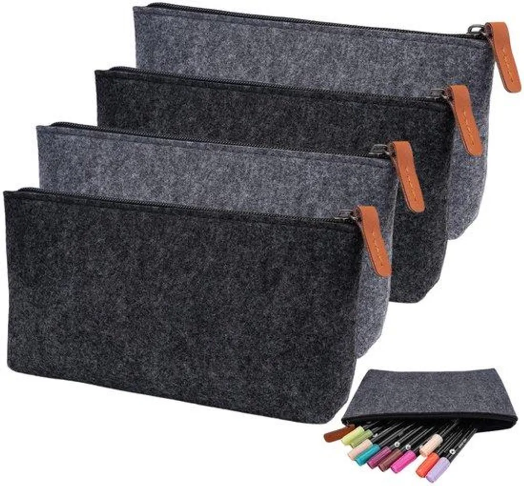Trousse Vilten plate zippée pour fournitures scolaires et maquillage