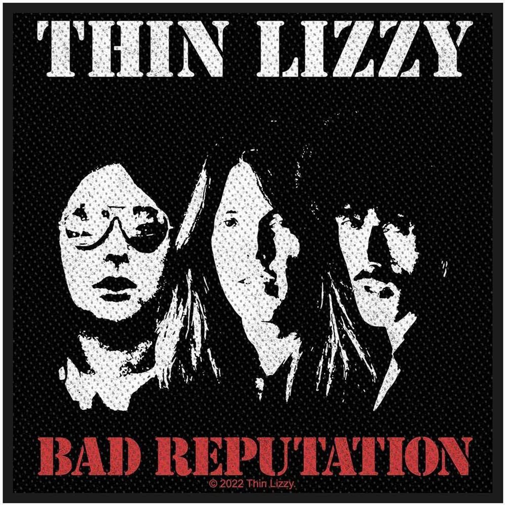 Thin Lizzy - Standardgröße - Patch "Bad Reputation" - Polyester RO4439 (Einheitsgröße) (Schwarz/Weiß/Rot)