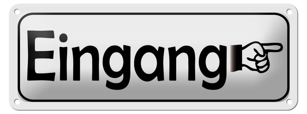 Blechschild Eingang rechts 27x10cm Pfeilwegweiser Dekoration