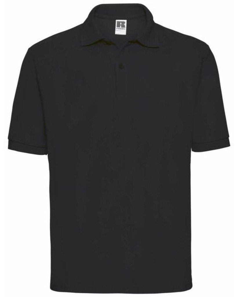 Russel Herren Klassik Kurzarm PolyBaumwolle Polo Shirt FK701 (XL) (Schwarz)
