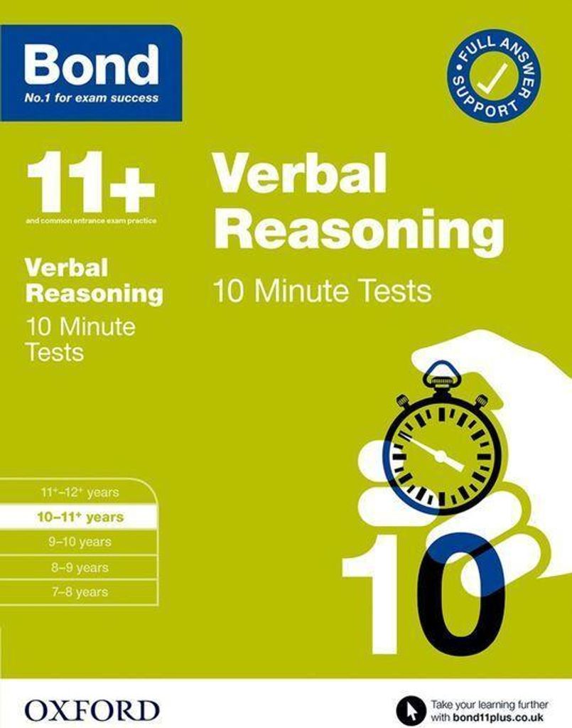 Bond 11+: Bond 11+ 10 Minute Tests Verbal Reasoning 10-11 years: For 11+ GL assessment and Entrance Exams