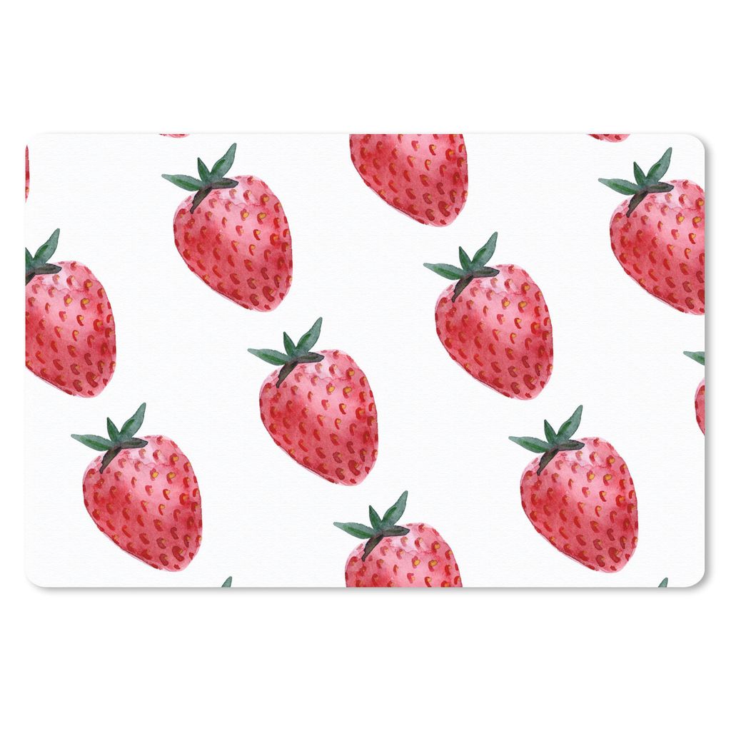MuchoWow Mauspad Mousepad Erdbeere - Muster - Aquarell 27x18 cm - Mousepads - Maus Mat - Pad - Mausunterlage - Büroartikel - Desk Matten