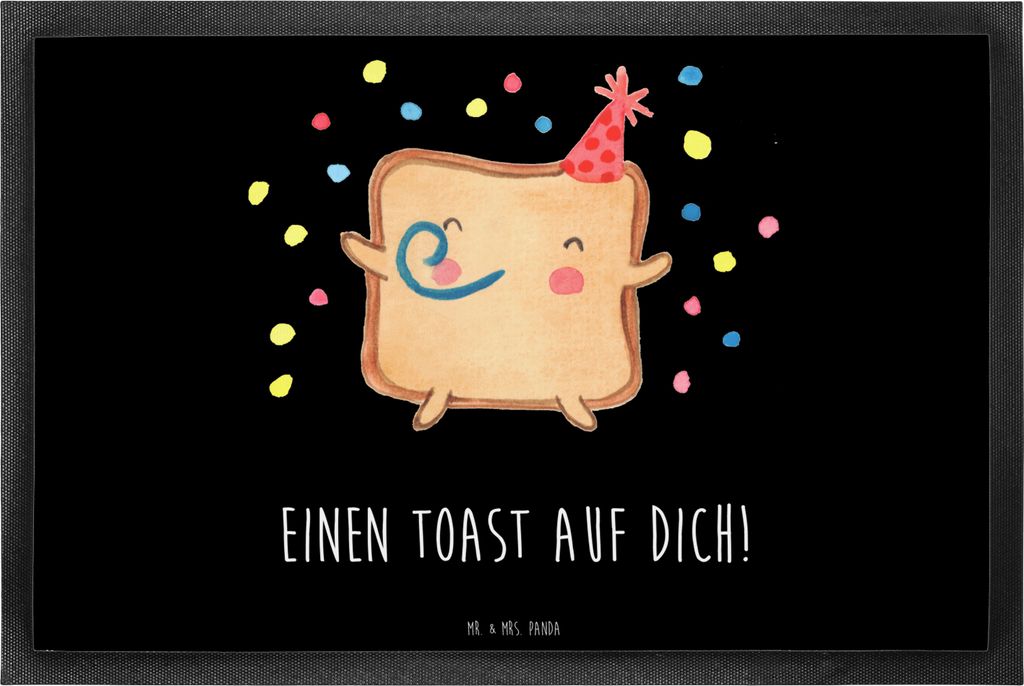 Mr. & Mrs. Panda Bodenvorleger Toast Party 40 x 60 cm - Schwarz - Geschenk, Schmutzfangmatte, Hochzeitstag, für Freundin, Frauen, Valentinstag, Fr...