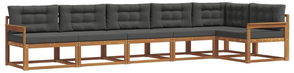 (Robust Möbel)Outdoor-Sofa garnitur moderne - Balkonmöbel/Gartenlounge-Set - robust und langlebig - mit Kissen 6 pcs Natur und Anthrazit - Garten...