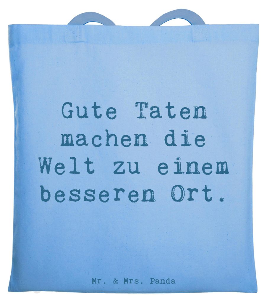 Mr. & Mrs. Panda Schultasche Spruch Freundlichkeiten verbreiten - Sky Blue - Geschenk, Vertrauem, Mutmacher, dokumententasche, Mut, Tasche, Laptopt...