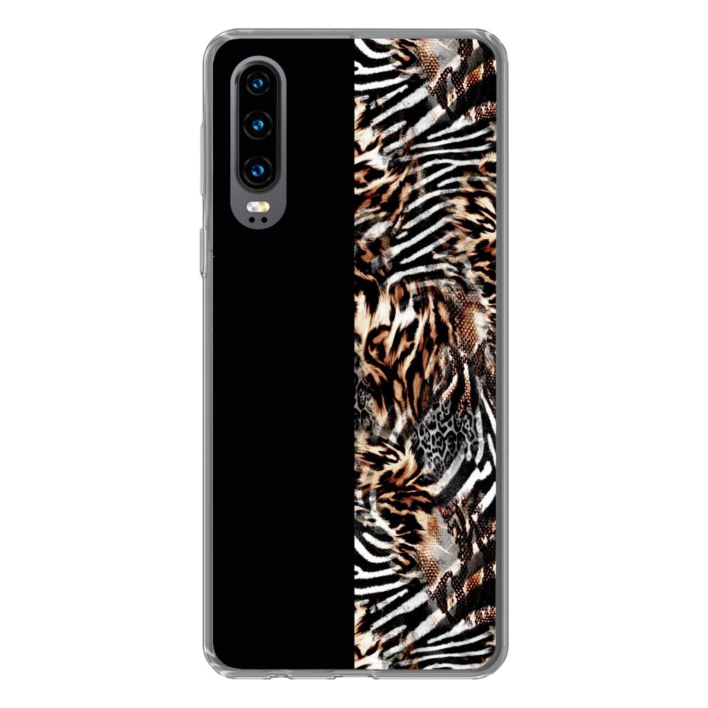 MuchoWow Handyhülle Schutzhülle Hülle für Huawei P30 Mantel - Design - Tiere Silikon Softcase Handy Hülle - Kartenbesitzer
