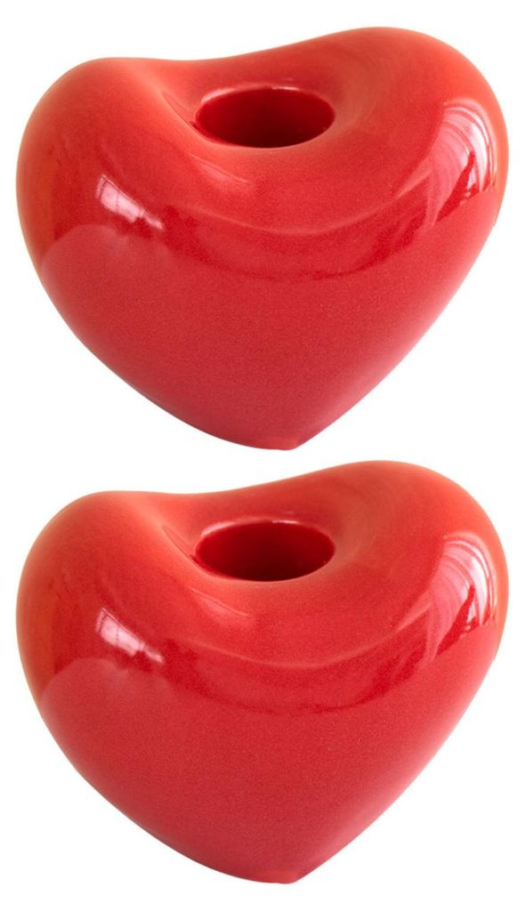 Herzförmiger Kerzenständer aus Keramik, kleiner romantischer Kerzenständer für Hochzeitsfeiern, Tischdekoration, Valentinstag, Jahrestag, Wohnd...