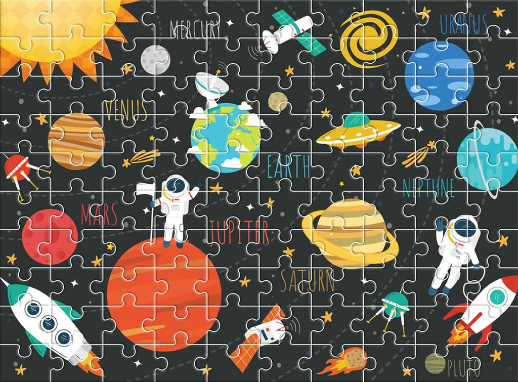 Luna Puzzle GLOW IN THE DARK Kinderpuzzle Sonnensystem 100-tlg. Format 49x36cm