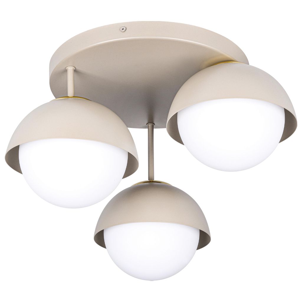 MasterLED Deckenleuchte E27 3-flammig Beige Kaschmir Glas Produktbild 