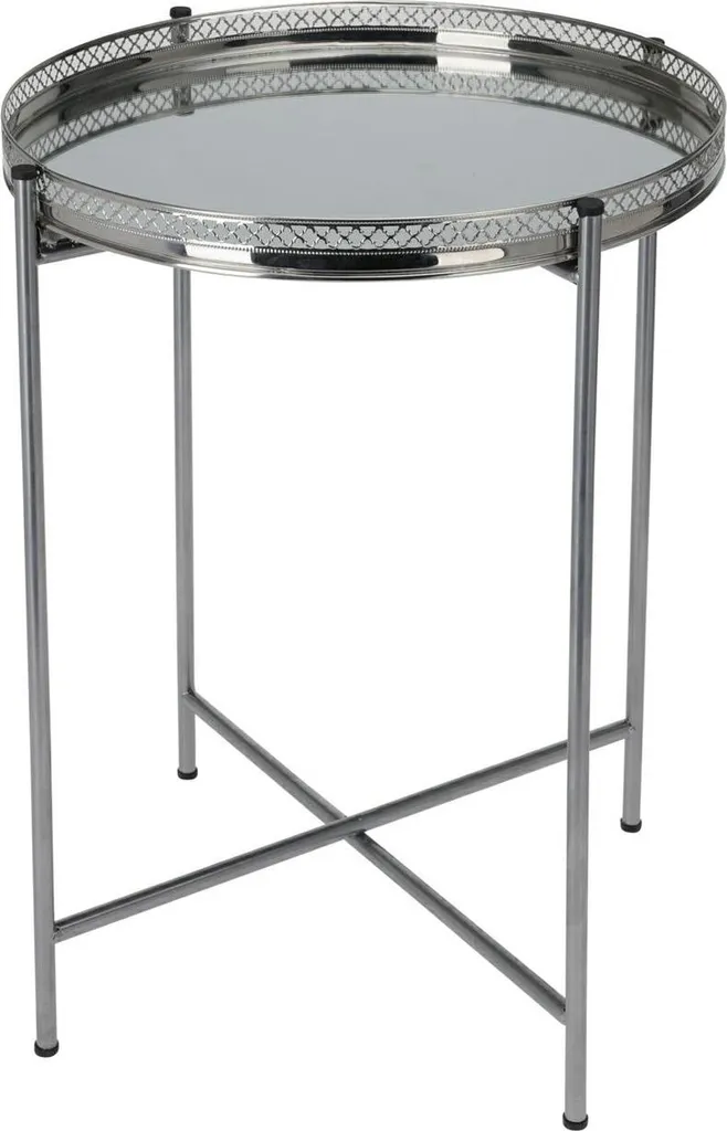 Table d'appoint Métal Design Argenté 36x36 cm Légère et Multifonctionnelle