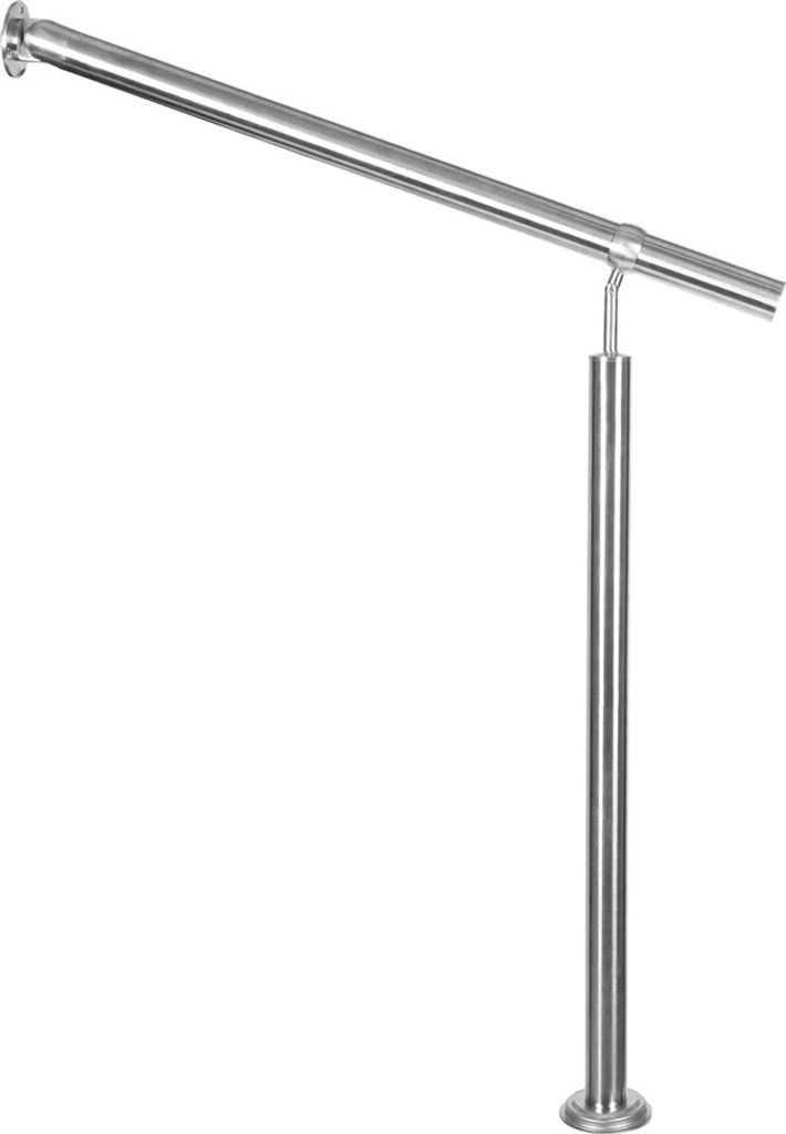 Edelstahl Handlauf Treppengeländer Geländer für Treppe Treppen mit Wandhalter seitliche Montage Wand Halterung 100 cm Länge mit Montagematerial...