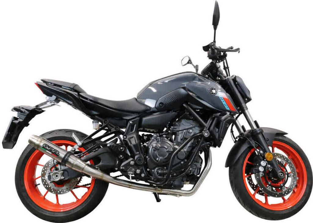 GPR vollständige Seitenrennauspuffanlage Edelstahl tiefem Klang für Yamaha MT-07 2014-2016