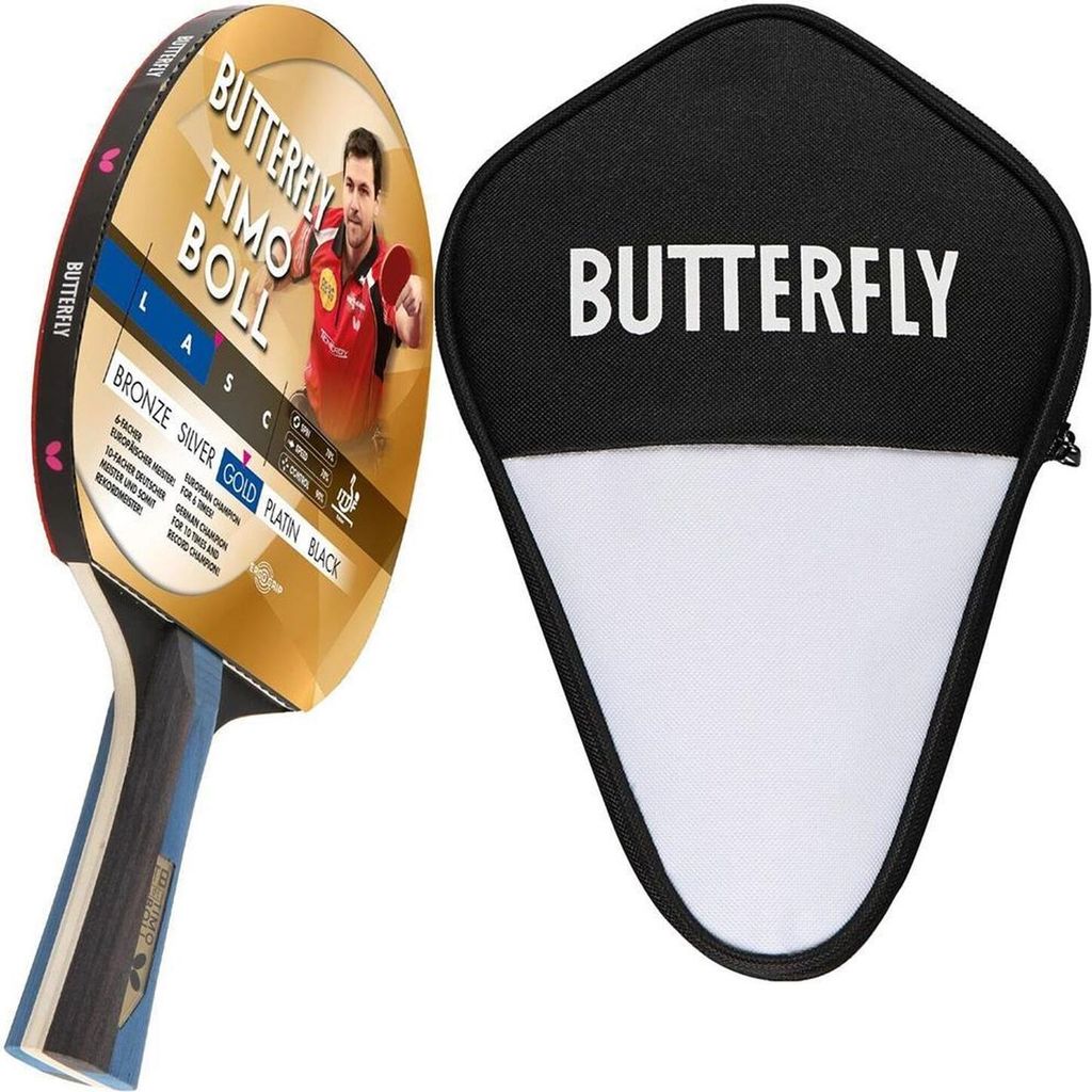 Butterfly 1x Timo Boll Gold 85021 Tischtennisschläger + Tischtennishülle | Tischtennisset Tischtennis Set TT Tabletennis