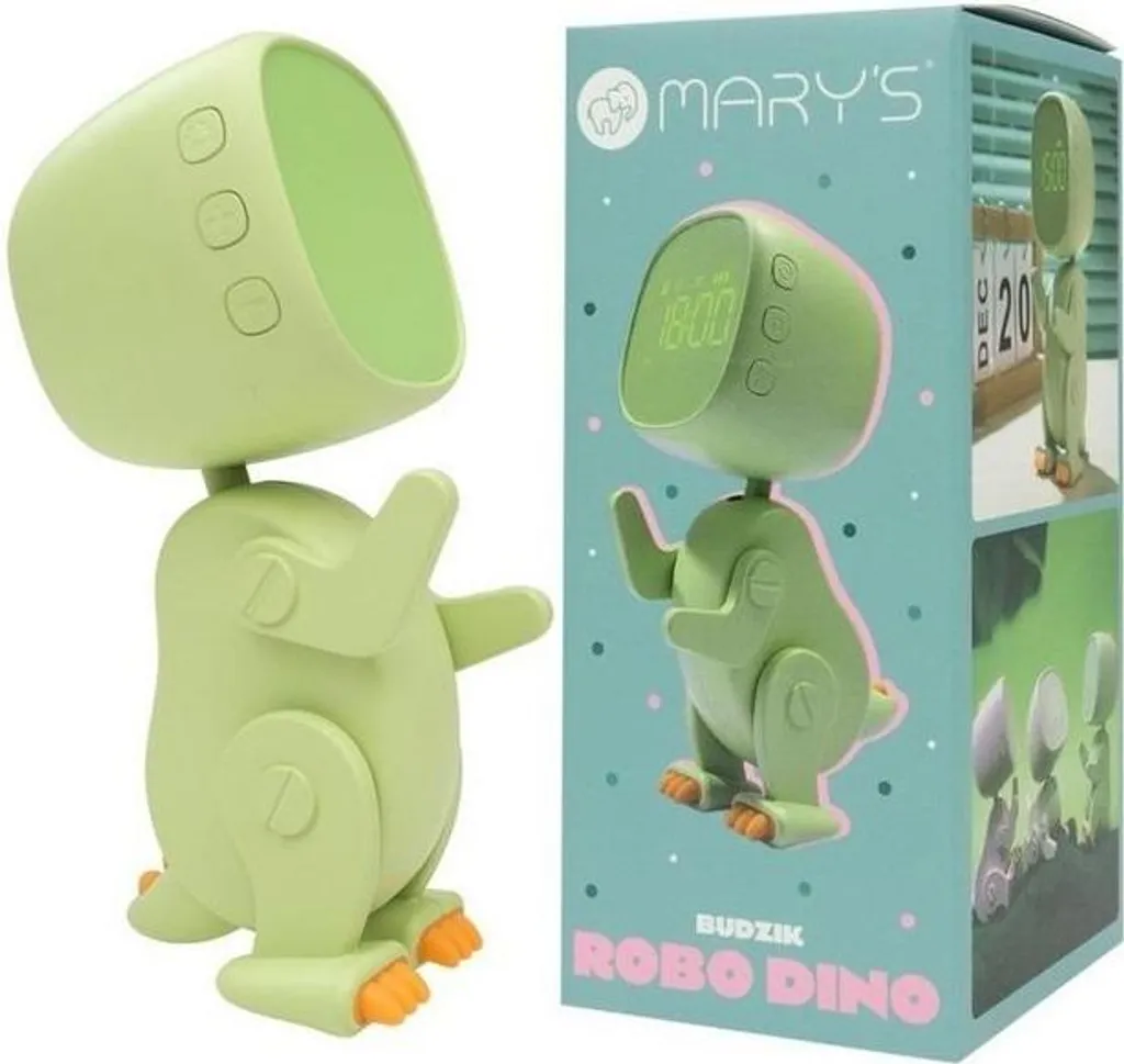 Réveil Dino Vert Anti-Cauchemars : Veilleuse et Alarme Programmable
