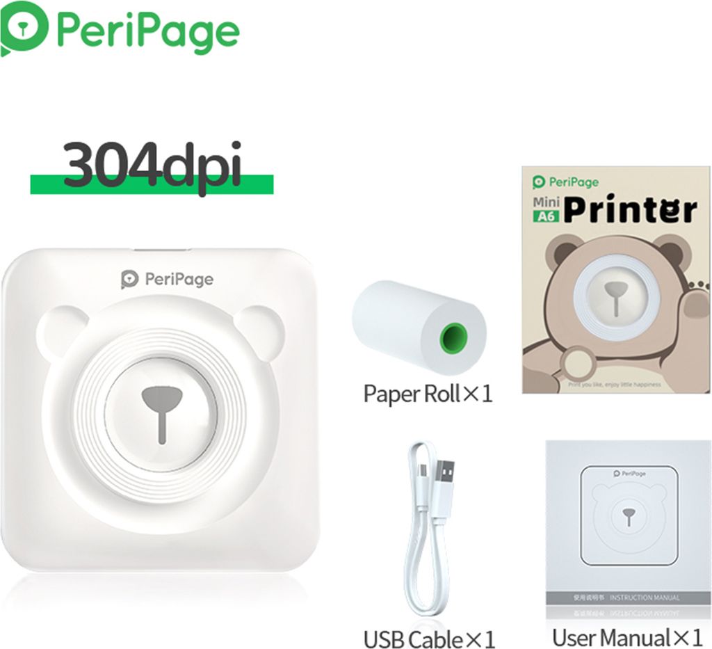 PeriPage A6 Mini kapesní tiskárna HD 304DPI Bezdrátová BT Obrázek produktu 2
