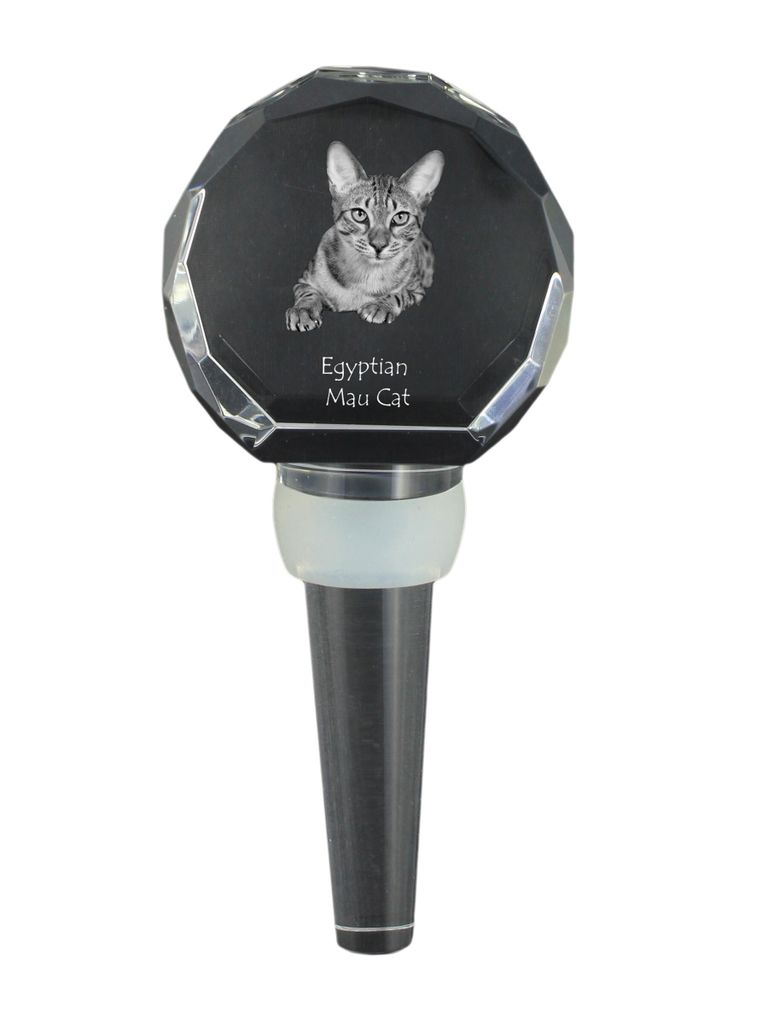 Ägyptische Mau Katze - Kristallflaschenverschluss mit Katze, einzigartiger Weinverschluss mit Foto, personalisiertes Geschenk für Sommelier der M...