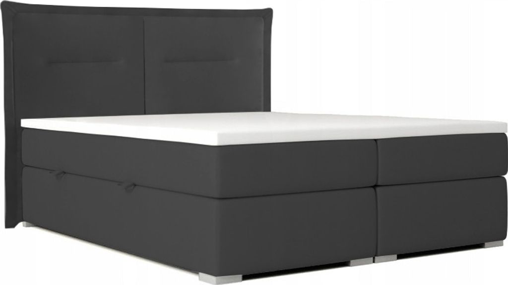 Boxspringbett TINO für das Schlafzimmer, 160x200 (Schwarz - Kronos 07)