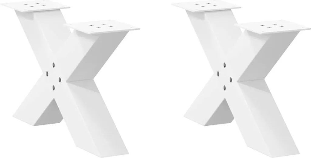 Gambe Tavolino Fai-da-te X Bianco Acciaio 50x30 cm | Trend 2025