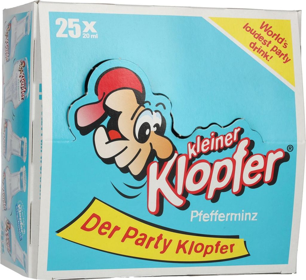 Kleiner Klopfer Pfefferminz, 18% Vol. 25 x 0,02 l Partybox Produktbild 