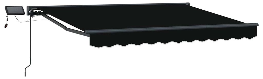 Manueller Markisenrahmen - CLORIS - Hochwertige Materialien - mit LEDs - Schwarz 3x2,5 m - Markisen C1025