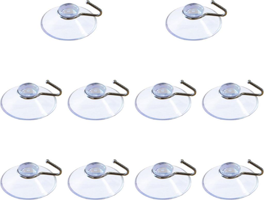 Saugnapf Haken Klebehaken Transparent Saughaken, 10 Stück 40mm Selbstklebende Haken, Ohne Bohren, Mehrzweck Klebehaken, Saugnapf für Fenster Bade...