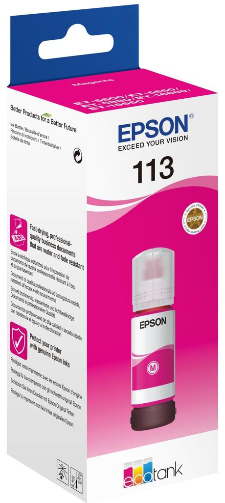Epson 113 EcoTank Pigment Magenta ink bottle, Original, Produktbild 