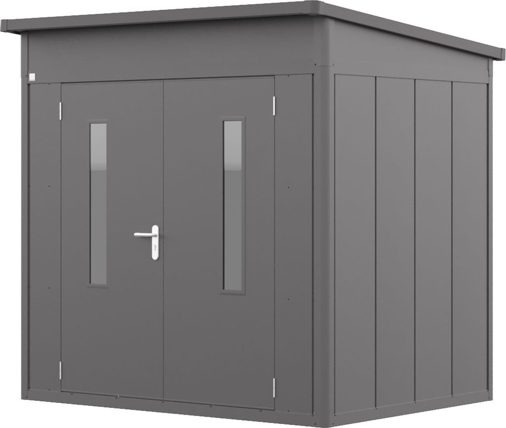 GFP PrimeyardGerätehaus Metall Gartenhaus 228x180x231 cm Geräteschuppen Pultdach anthrazit