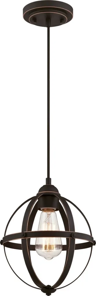 Suspension Stella Mira une flamme en bronze huilé au design vintage chic
