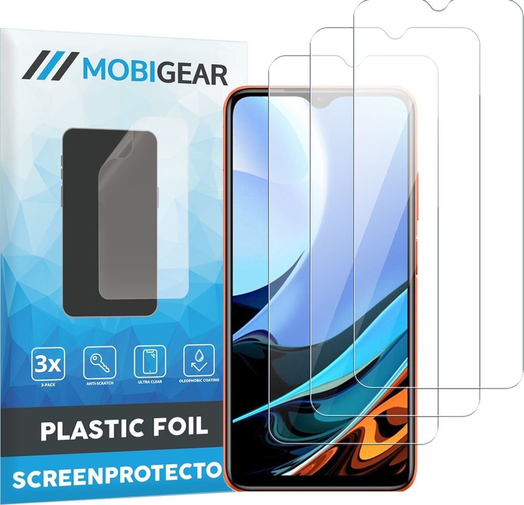 Mobigear Xiaomi Redmi 9T Displayschutz Schutzfolie - Hüllenfreundlich (3er Pack)