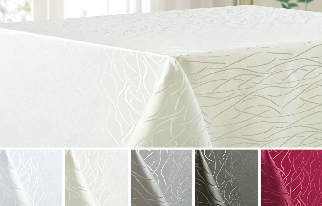 Tischdecke Streifen-Design Creme-Champagner 130x230 Cm – Maßgefertigt Von TEXMAXX