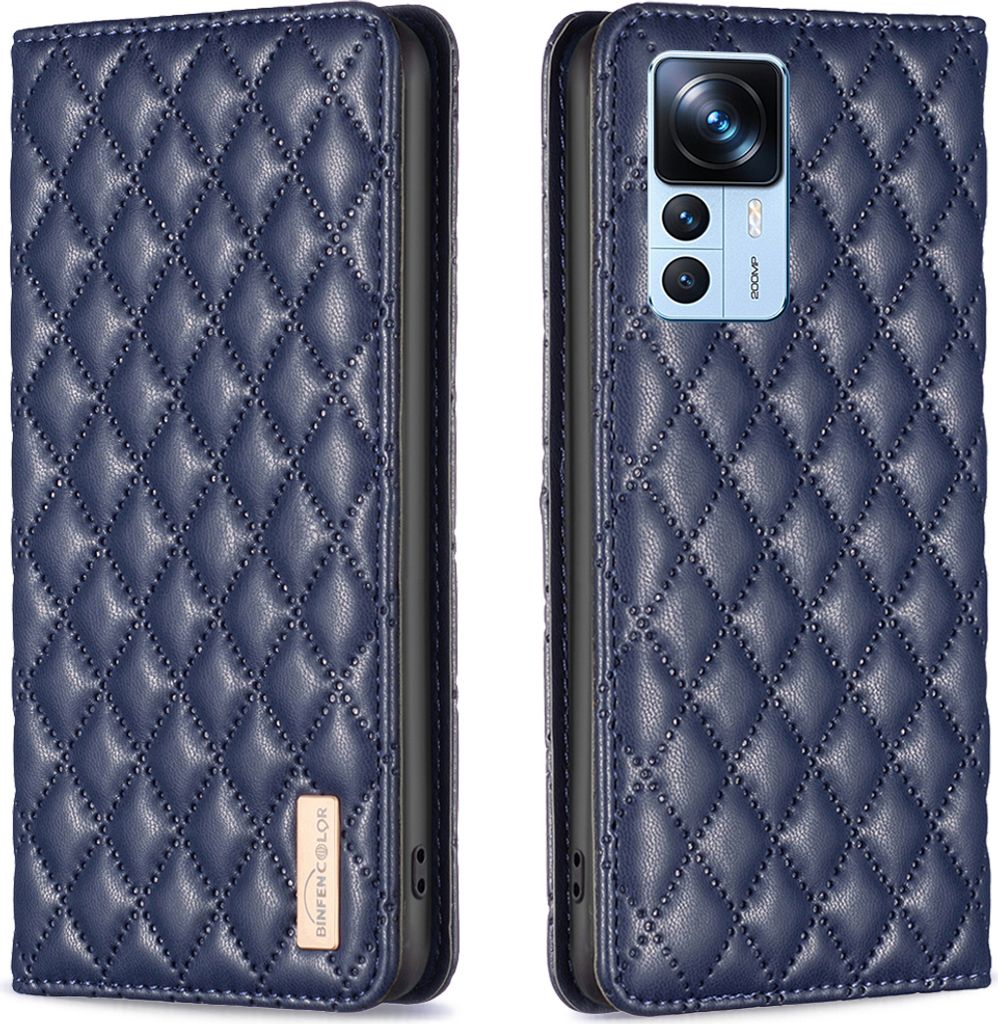 Xiaomi 12T Pro Hülle, Elegant Bookstyle Flip Leder Kartenfächer Schutzhülle mit Ständer für Xiaomi 12T / 12T Pro Blau