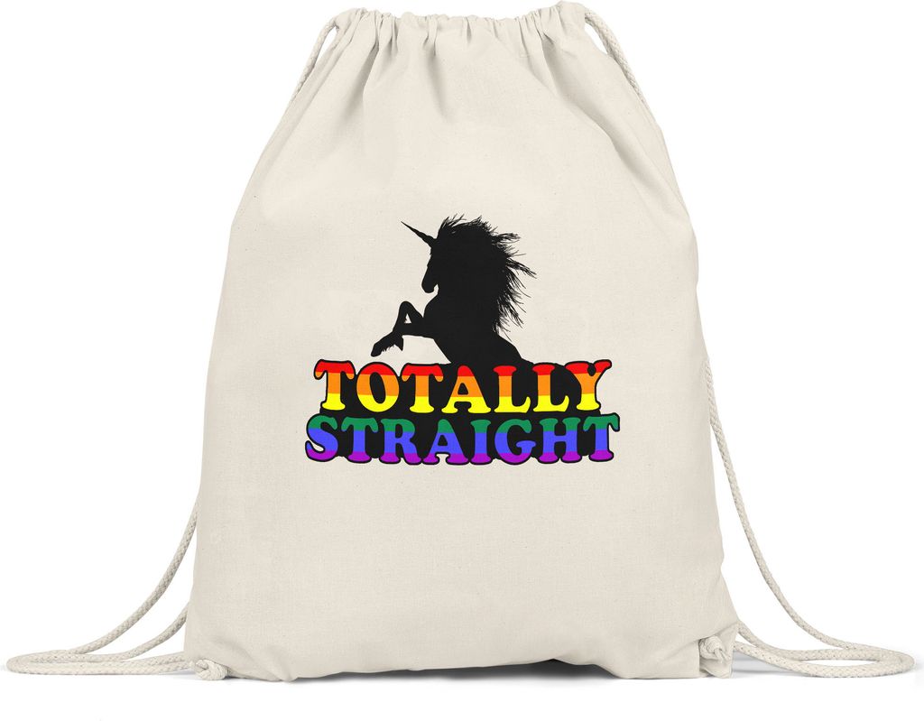 Totally Straight Turnbeutel Gymsack LGBT Gay LGBTQ Pride Queer Homouell CSD Pride Week Geschenk
