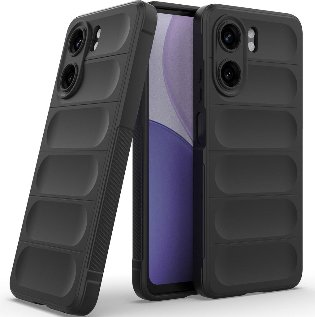 Handyhülle für Oppo A5x 5G/4G Weich TPU Silikon Stossfest Anti-rutsch Hülle Schwarz