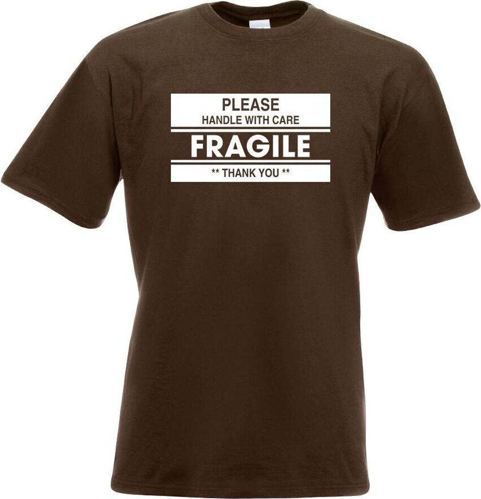 Kiwistar - T-Shirt - Chocolate - Fragile - Please Handle Motiv Bedruckt Funshirt Design Print - mit Motiv Bedruckt - Funshirt Design - Sport - Frei...
