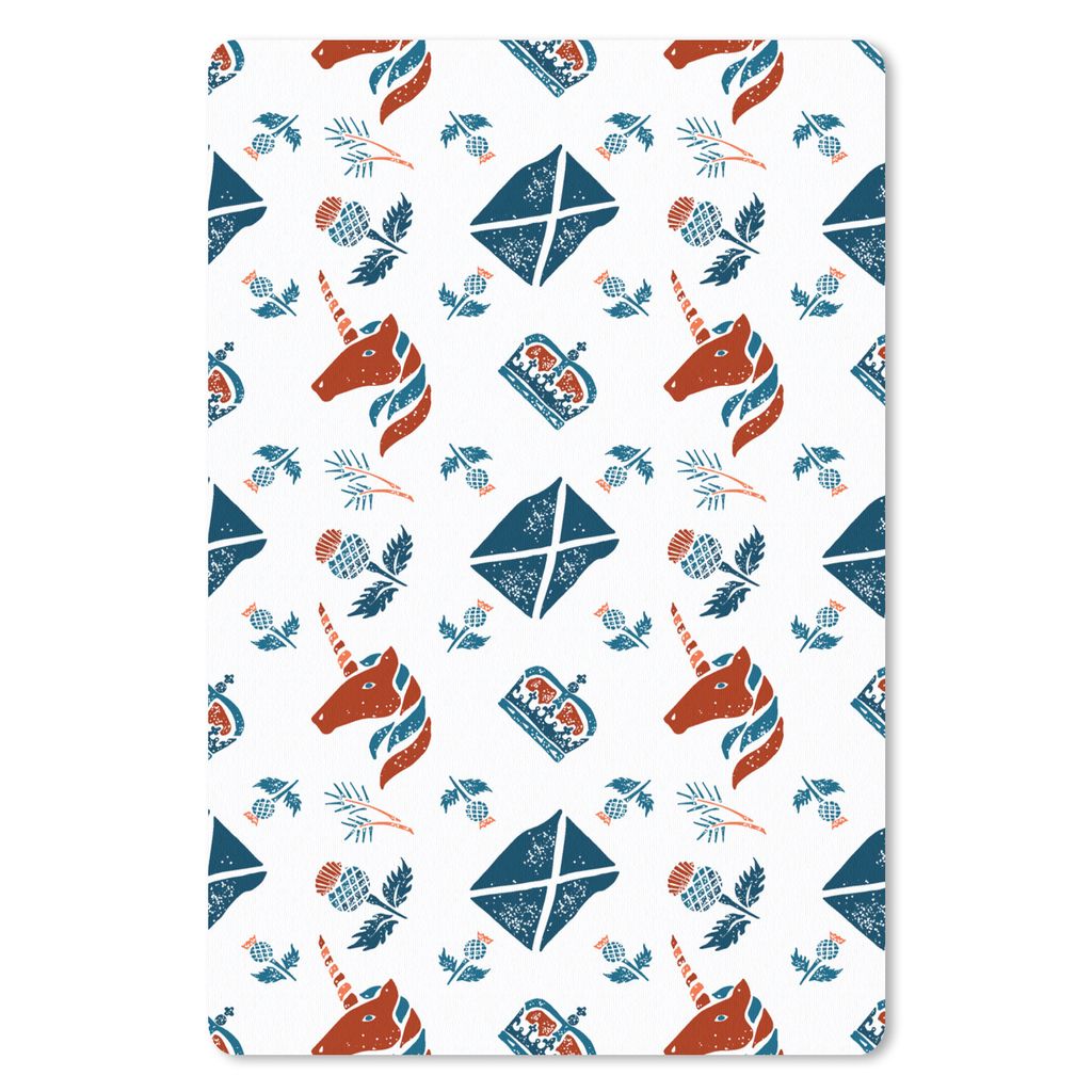 MuchoWow Mauspad Mousepad Schottland - Muster - Einhorn 18x27 cm - Mousepads - Maus Mat - Pad - Mausunterlage