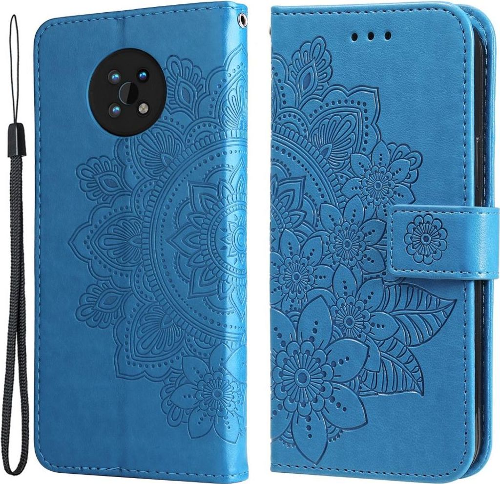 Nokia G50 Hülle - Coverup Mandala Blumen Klapphülle - Blau