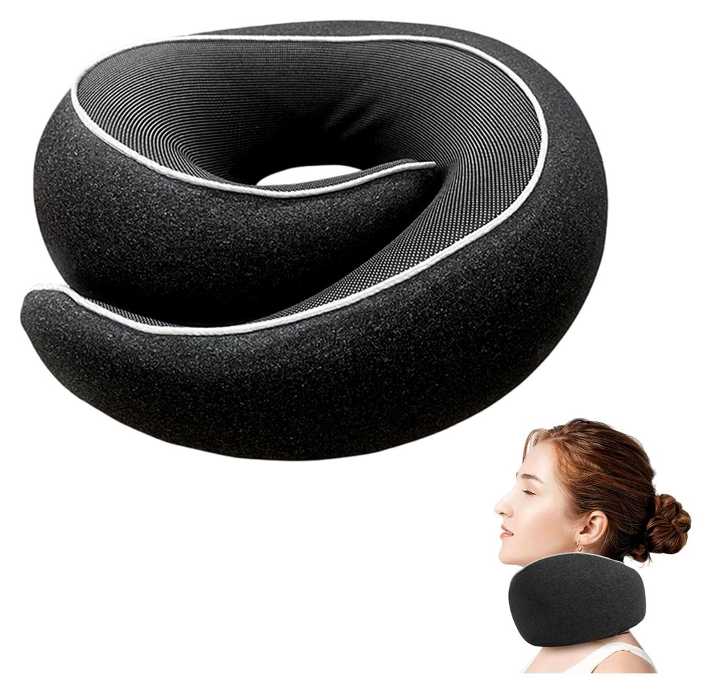 Nackenkissen Flugzeug, Reisekissen und Nackenhörnchen, Memory Foam Travel Pillow mit 360° Support für Flugzeug, Auto und Zuhause