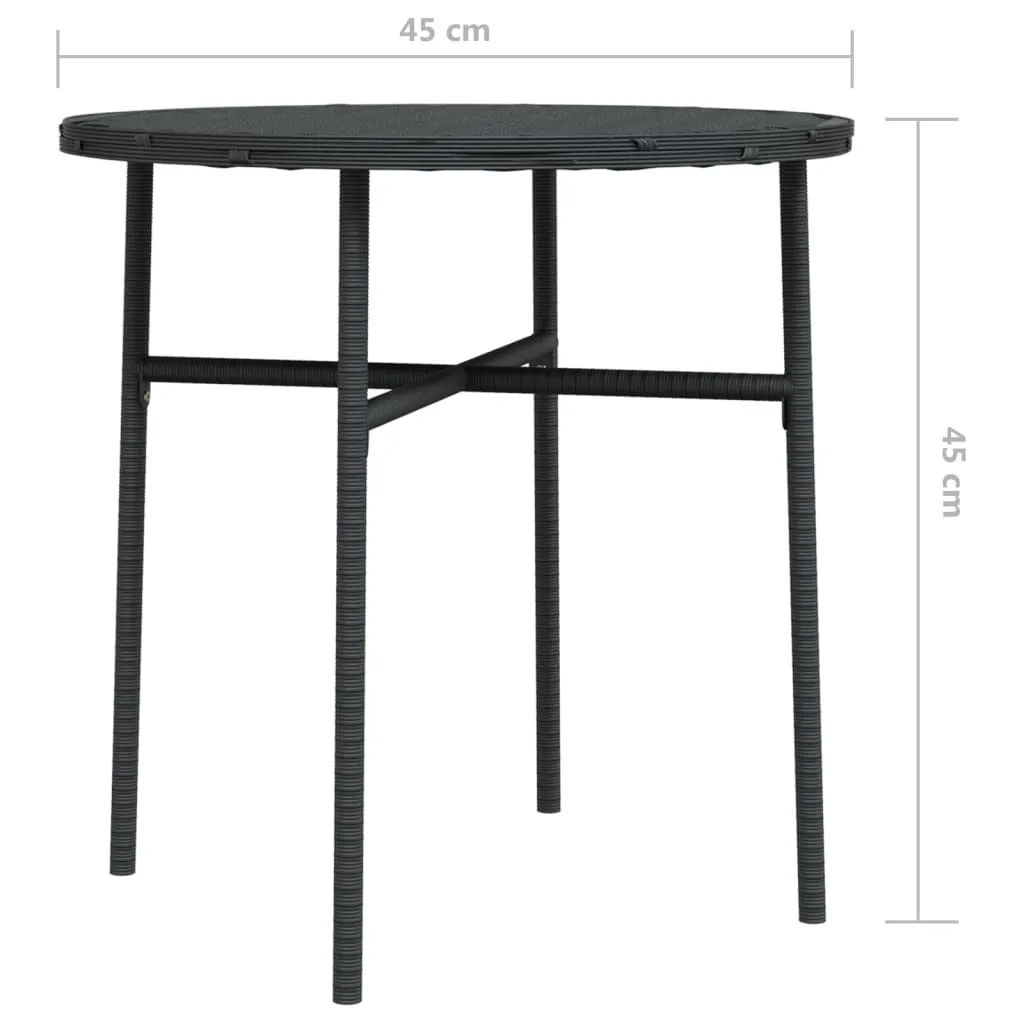 Table basse polyrotin robuste 45 cm noire résistante aux intempéries - 6