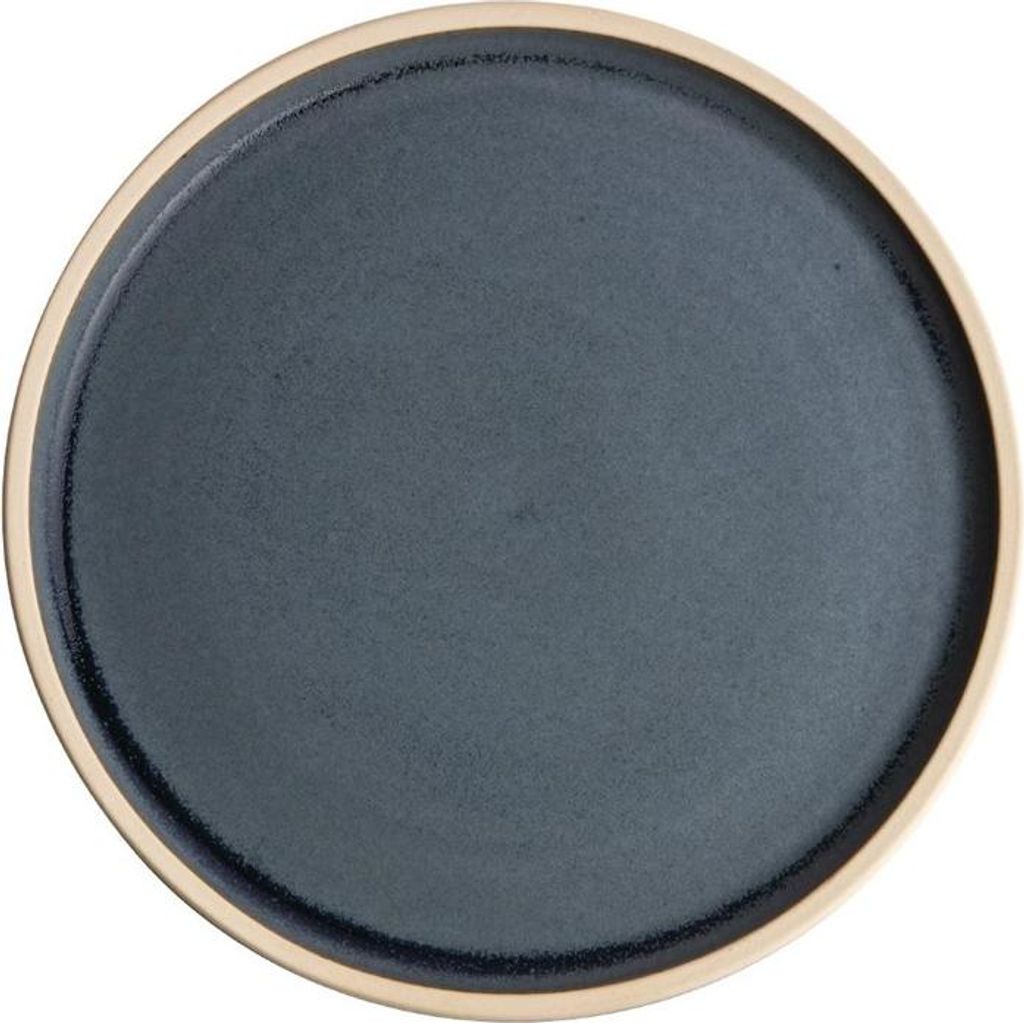 Olympia Canvas flacher runder Teller granit-blau 18cm