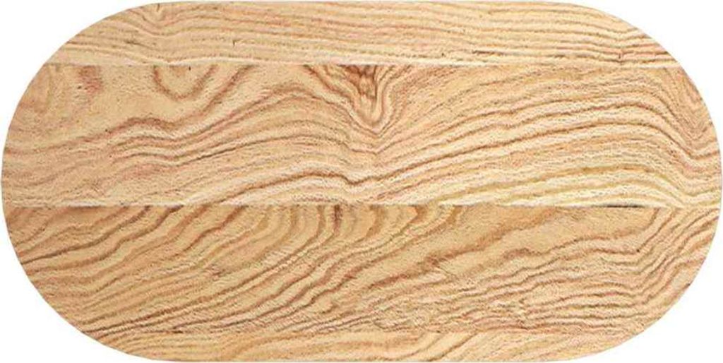 Tischplatte 80x40x2 cm Massivholz Eiche Oval