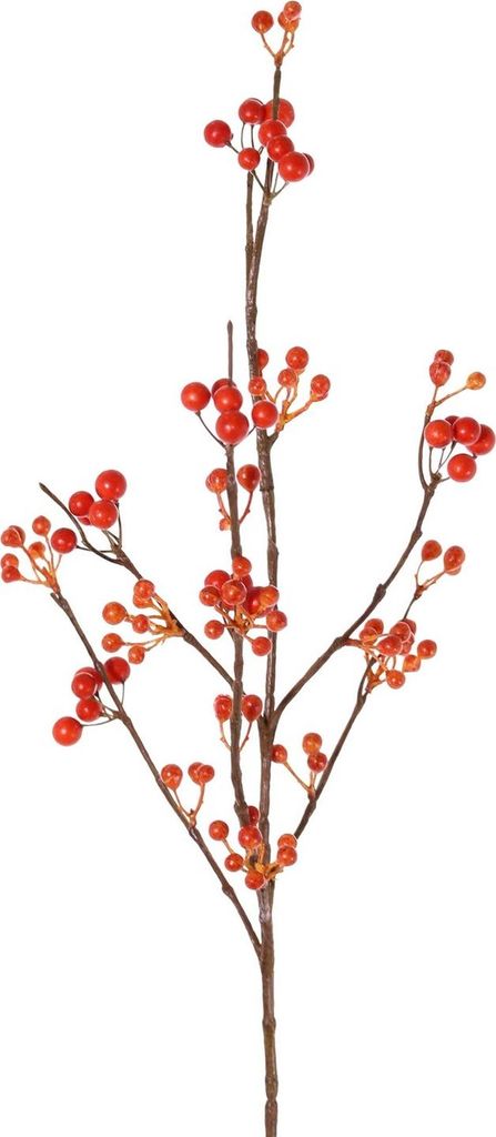 artplants.de Schneebeeren Kunstzweig Harmonia, Beeren, orange, 80cm - Symphoricarpos künstlich