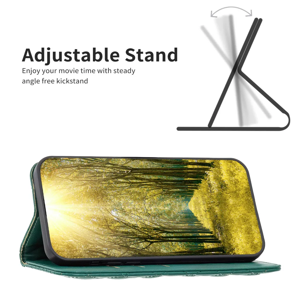 Custodia Galaxy A14 5G Verde - Cover a Libro Elegante in Pelle Premium - 5