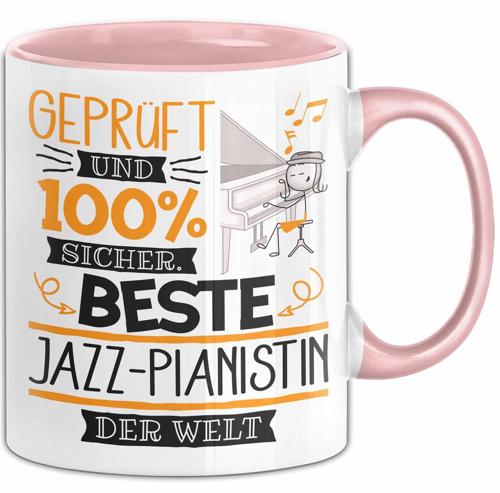 Beste Jazz-Pianistin Der Welt Tasse Geschenk für Eine Jazz-Pianistin Und Sicher Geschenkidee Geburtstag Weihnachten (Rosa)